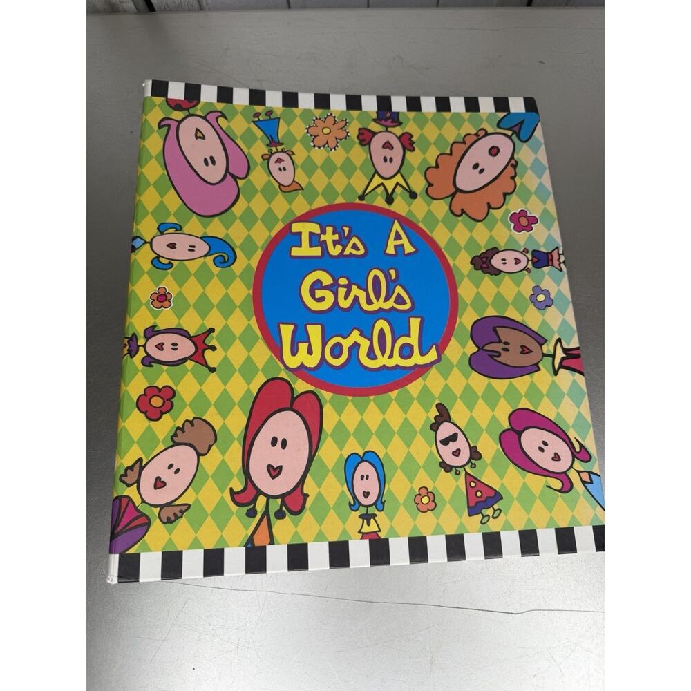 Vintage Y2K “It’s A Girls World” 3 Ring Binder By 2 Grrrls Organizer Colorful
